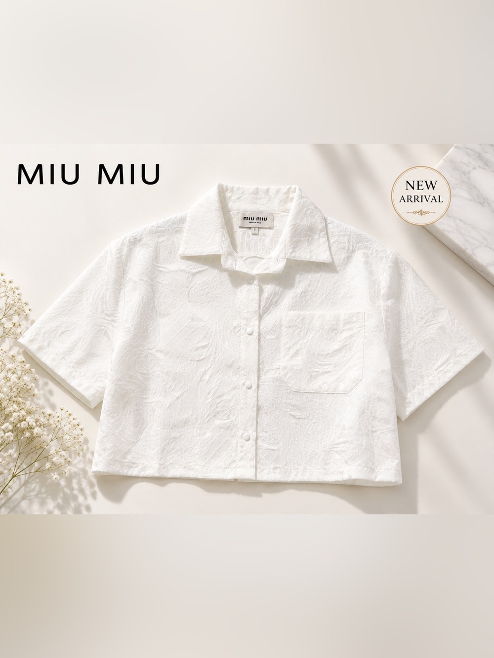 🤍 Chic Everyday Style Textured Cropped Button-Up Shirt 🤍